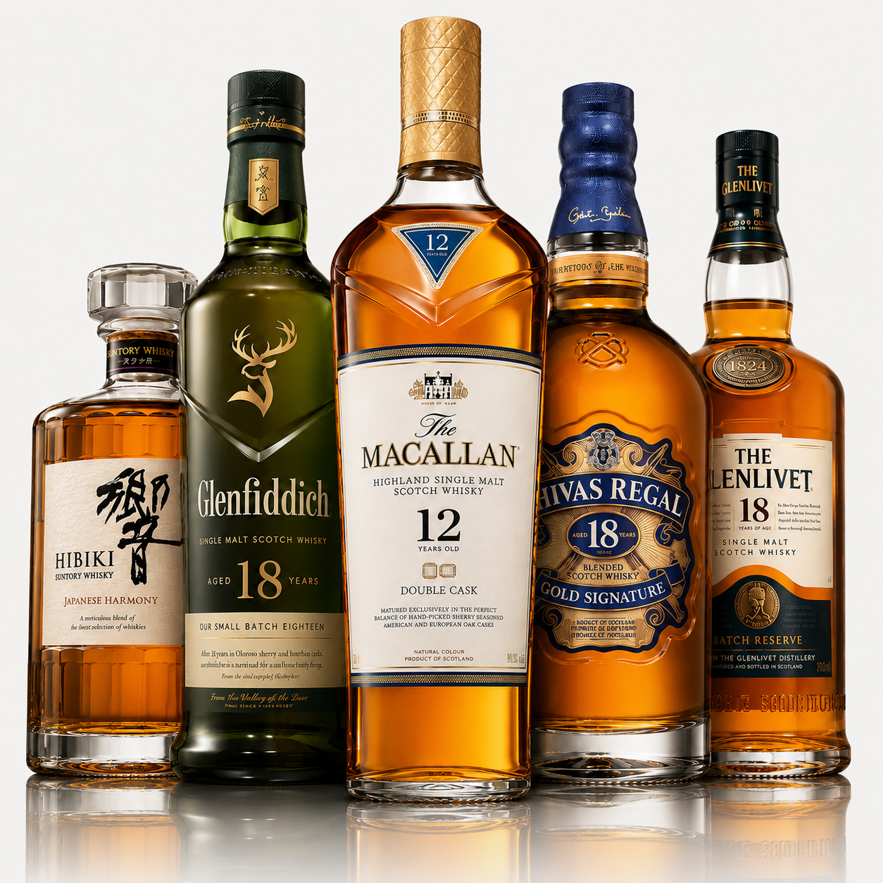 Premium-Whisky-Kollektion 5 × 0,7 l